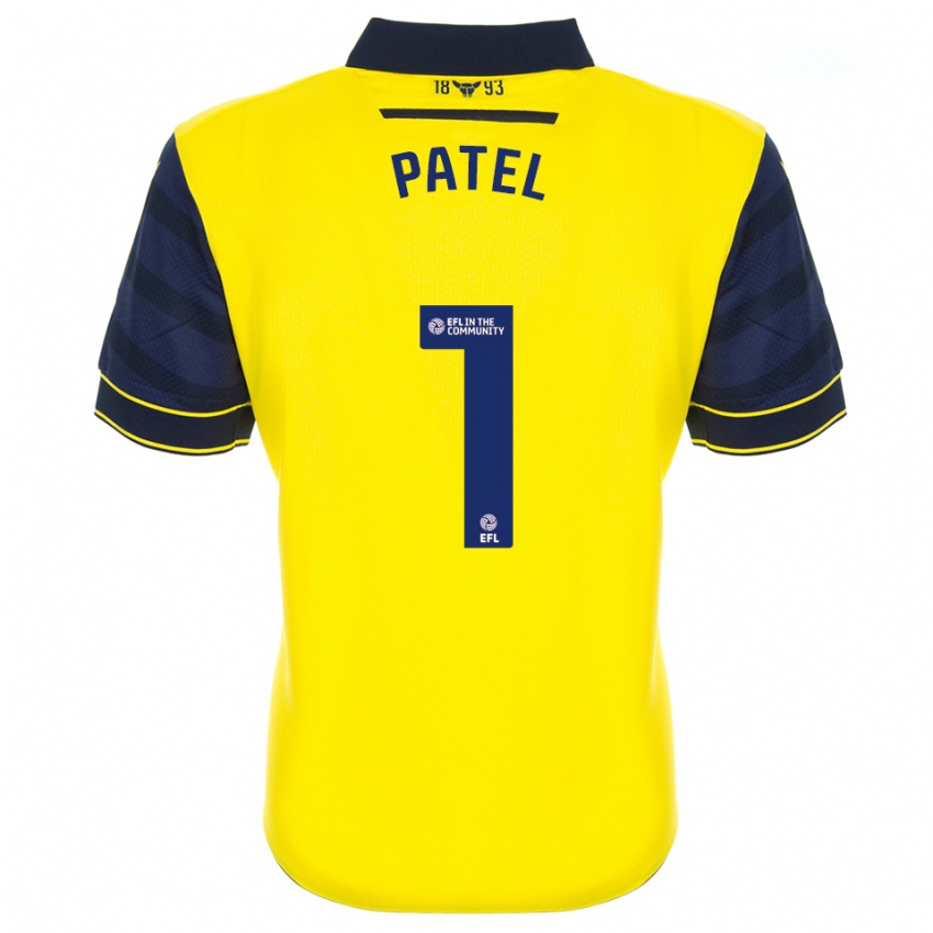 גברים אג׳יי פאטל #1 צהוב כחול נייבי ג'רזי ביתית 2025/26 חולצה קצרה