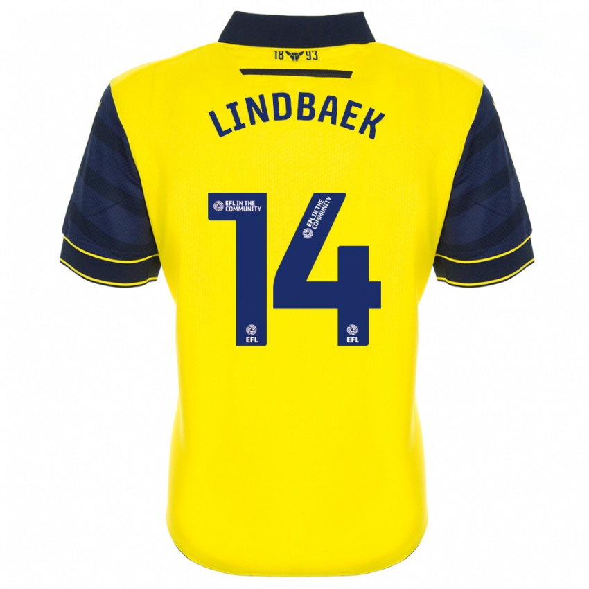 גברים Adele Lindbaek #14 צהוב כחול נייבי ג'רזי ביתית 2025/26 חולצה קצרה