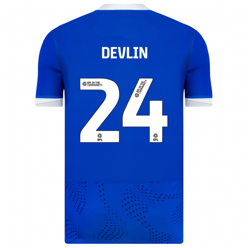 גברים טרי דוולין #24 כחול לבן ג'רזי ביתית 2025/26 חולצה קצרה גברים טרי דוולין #24 כחול לבן ג'רזי ביתית 2025/26 חולצה קצרה