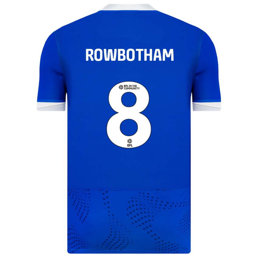 גברים Ava Rowbotham #8 כחול לבן ג'רזי ביתית 2025/26 חולצה קצרה