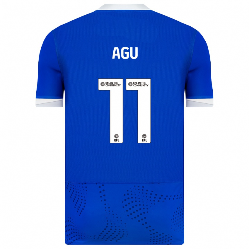 גברים Chinedu Agu #11 כחול לבן ג'רזי ביתית 2025/26 חולצה קצרה