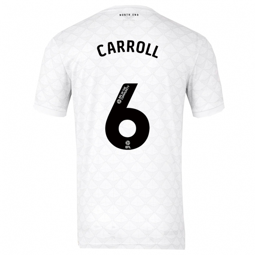 גברים Jenna Carroll #6 לבן אדום ג'רזי ביתית 2025/26 חולצה קצרה