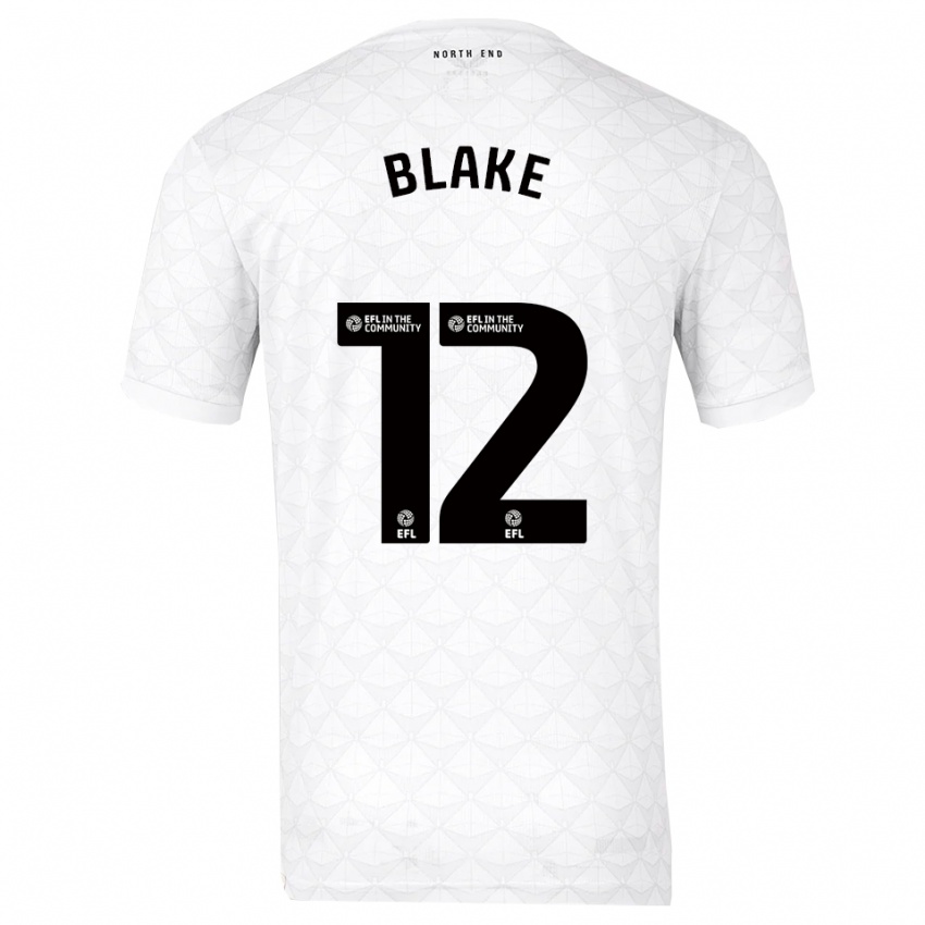 גברים Joe Blake #12 לבן אדום ג'רזי ביתית 2025/26 חולצה קצרה