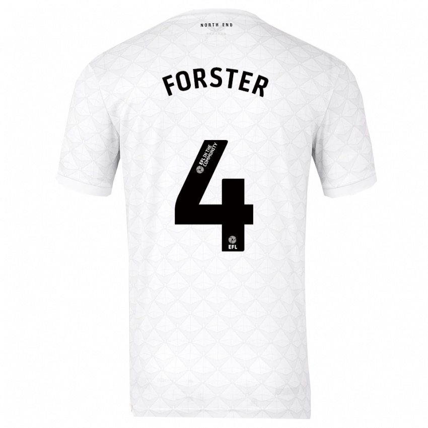 גברים Hannah Forster #4 לבן אדום ג'רזי ביתית 2025/26 חולצה קצרה