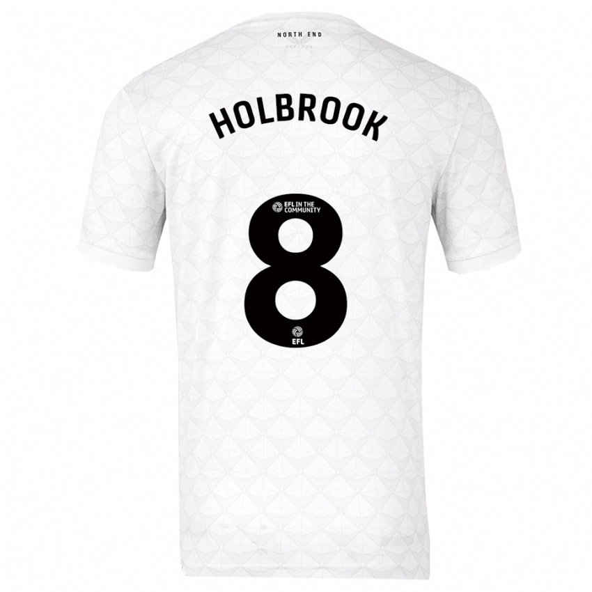 גברים Jess Holbrook #8 לבן אדום ג'רזי ביתית 2025/26 חולצה קצרה