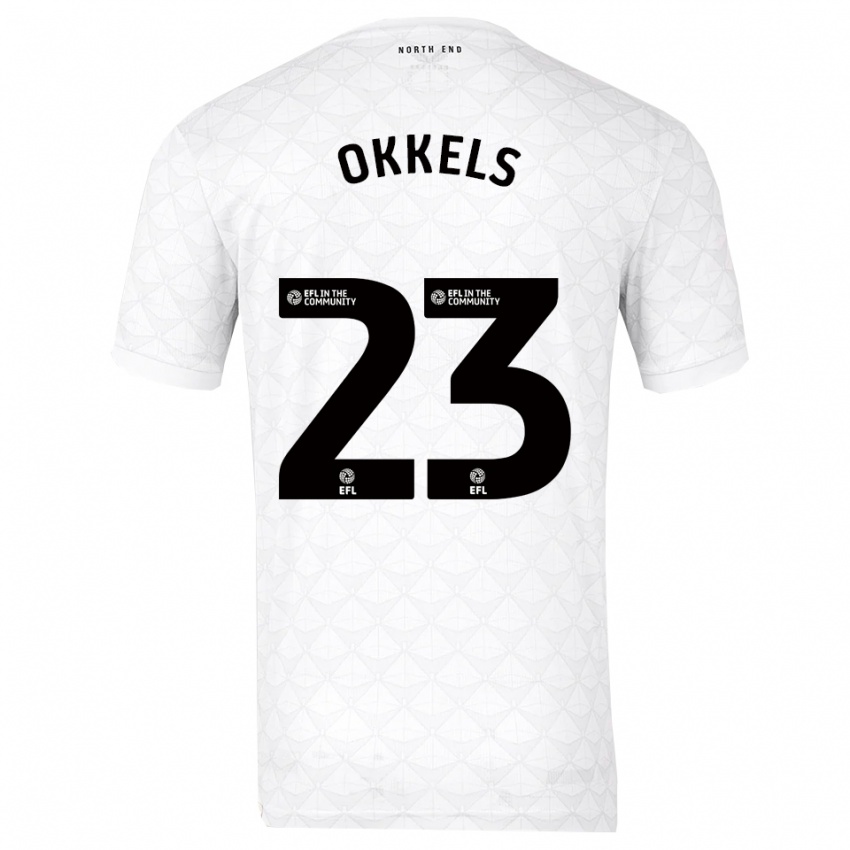 גברים Jeppe Okkels #23 לבן אדום ג'רזי ביתית 2025/26 חולצה קצרה