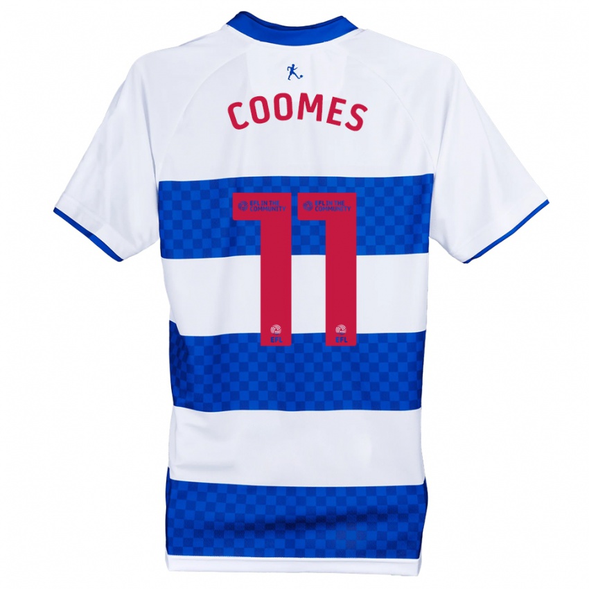 גברים Jake Coomes #11 כחול לבן ג'רזי ביתית 2025/26 חולצה קצרה