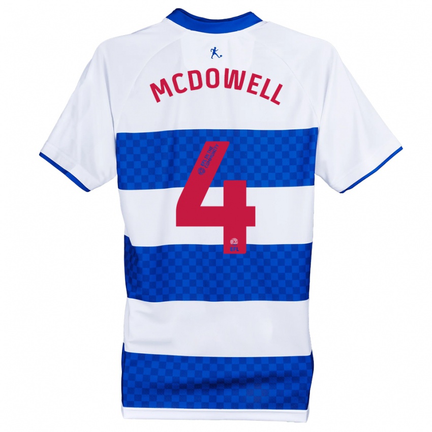 גברים Jack Mcdowell #4 כחול לבן ג'רזי ביתית 2025/26 חולצה קצרה