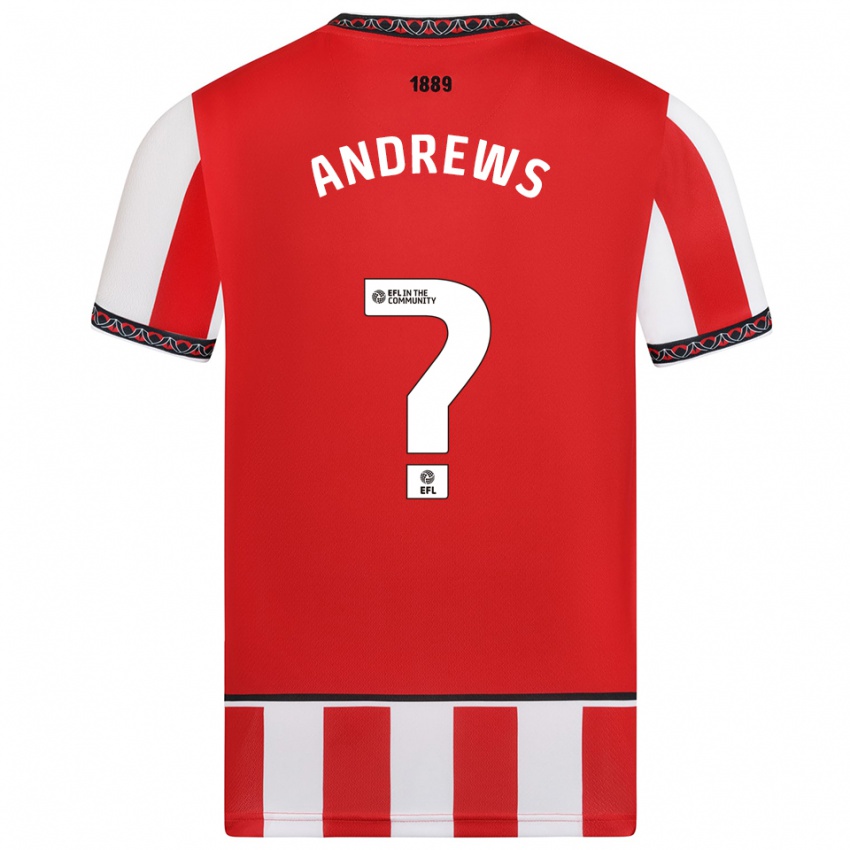 גברים Ryan Andrews #0 אדום לבן ג'רזי ביתית 2025/26 חולצה קצרה