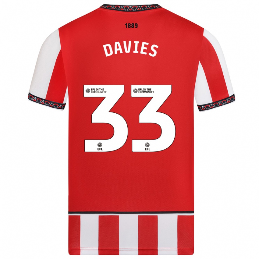 גברים בת׳אן דייוויס #33 אדום לבן ג'רזי ביתית 2025/26 חולצה קצרה