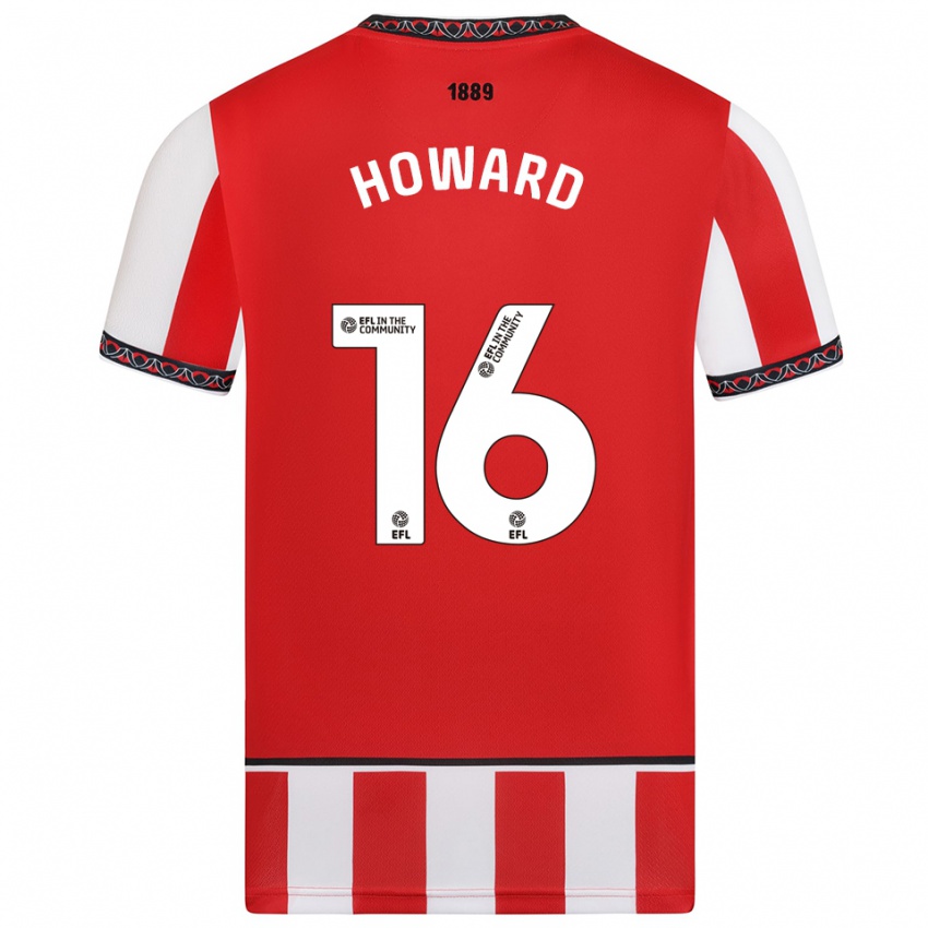 גברים Theo Howard #16 אדום לבן ג'רזי ביתית 2025/26 חולצה קצרה