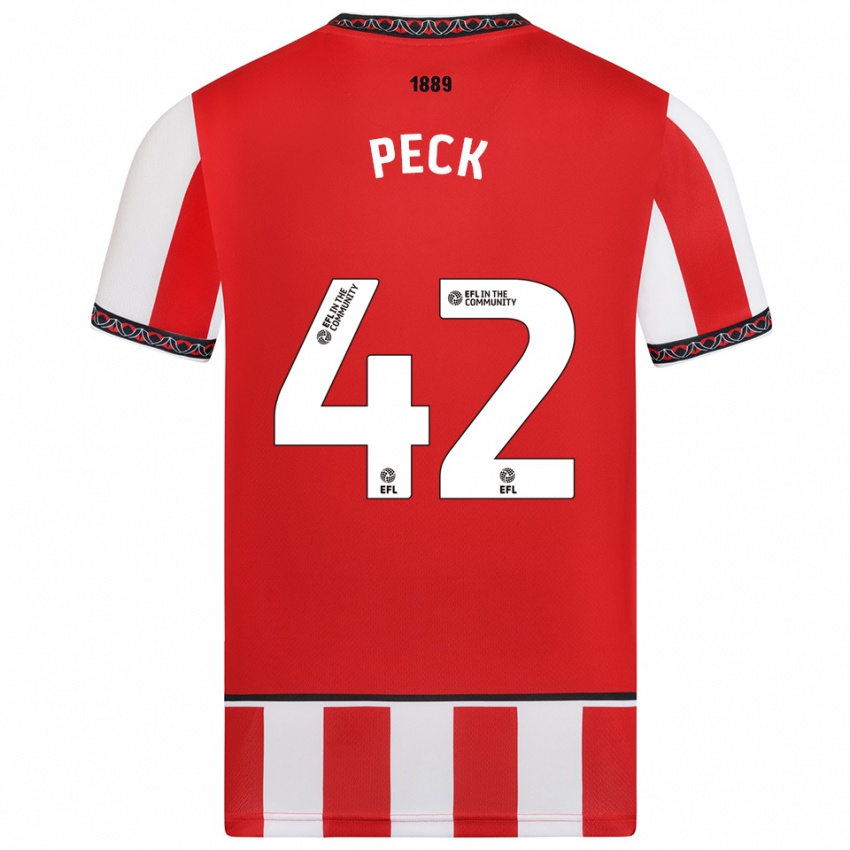 גברים סידי פק #42 אדום לבן ג'רזי ביתית 2025/26 חולצה קצרה