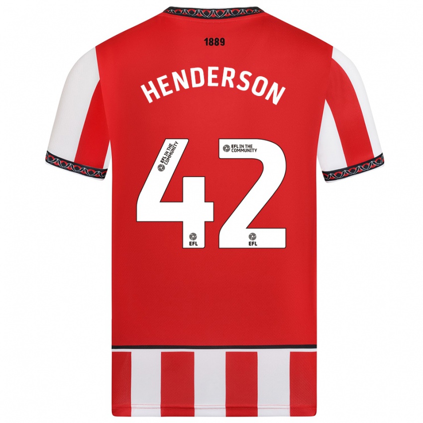 גברים פייטון הנדרסון #42 אדום לבן ג'רזי ביתית 2025/26 חולצה קצרה