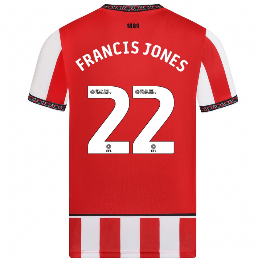 גברים מריה אן פרנסיס-ג'ונס #22 אדום לבן ג'רזי ביתית 2025/26 חולצה קצרה