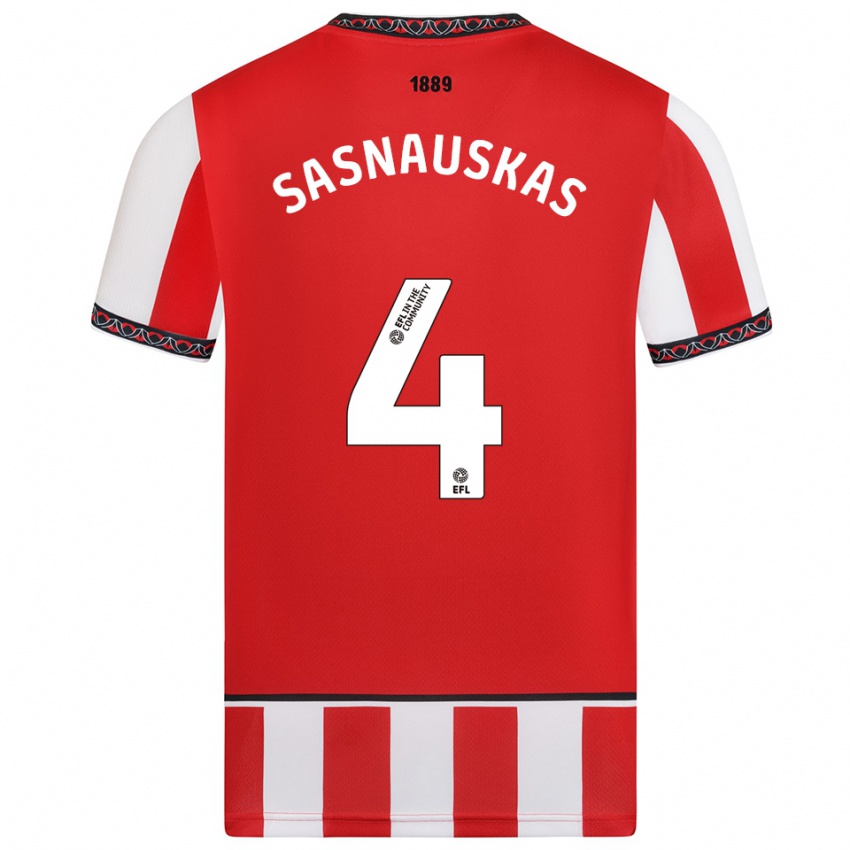 גברים דובידס ססנאוסקאס #4 אדום לבן ג'רזי ביתית 2025/26 חולצה קצרה