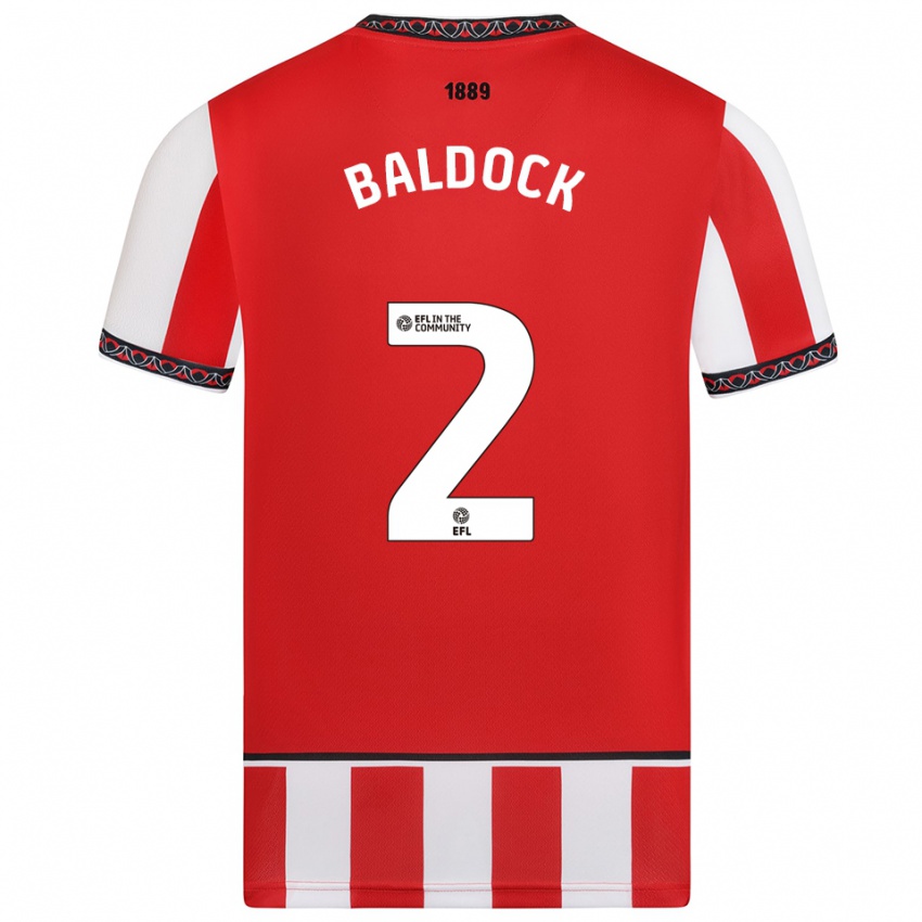 גברים ג׳ורג׳ בלדוק #2 אדום לבן ג'רזי ביתית 2025/26 חולצה קצרה