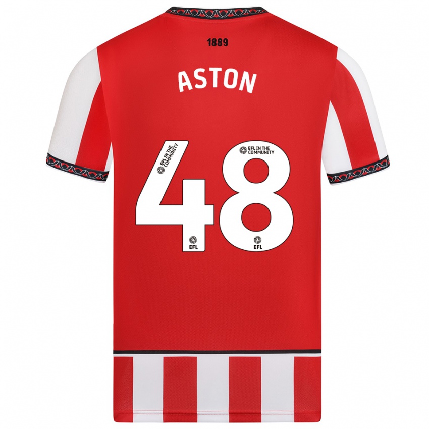 גברים סם אסטון #48 אדום לבן ג'רזי ביתית 2025/26 חולצה קצרה