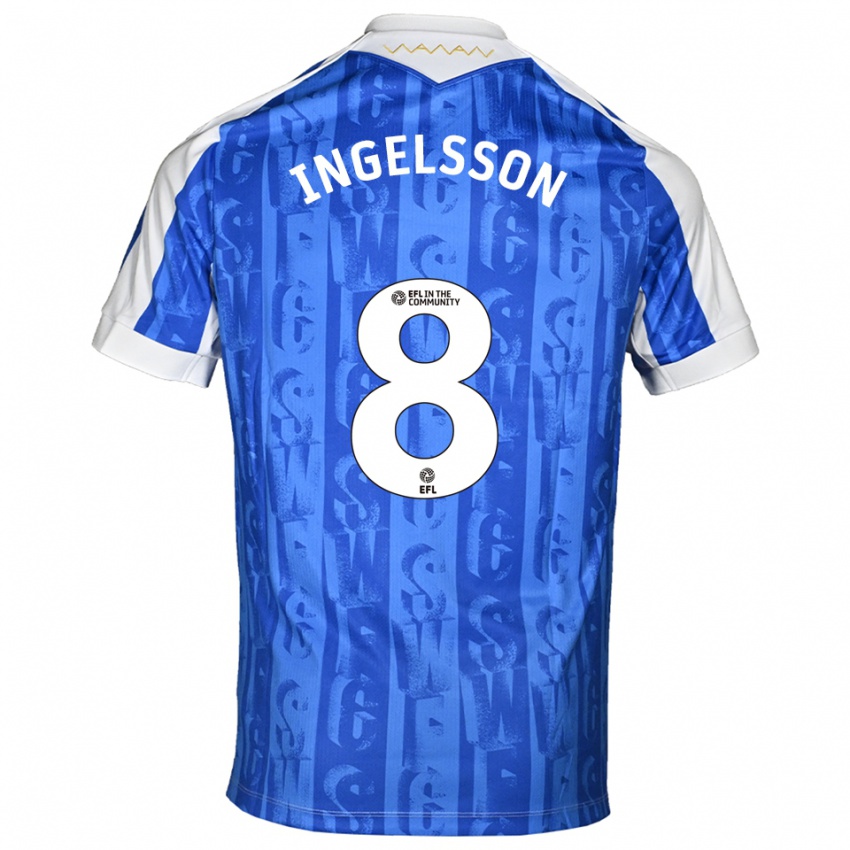 גברים Svante Ingelsson #8 כחול לבן ג'רזי ביתית 2025/26 חולצה קצרה