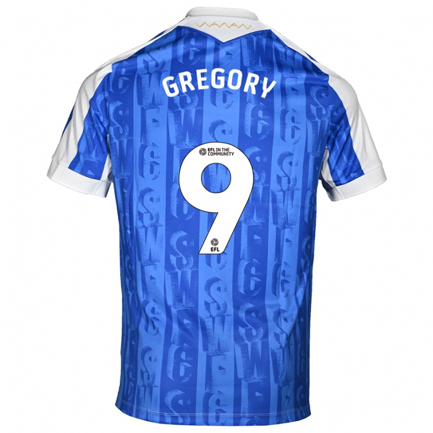 גברים לי גרגורי #9 כחול לבן ג'רזי ביתית 2025/26 חולצה קצרה