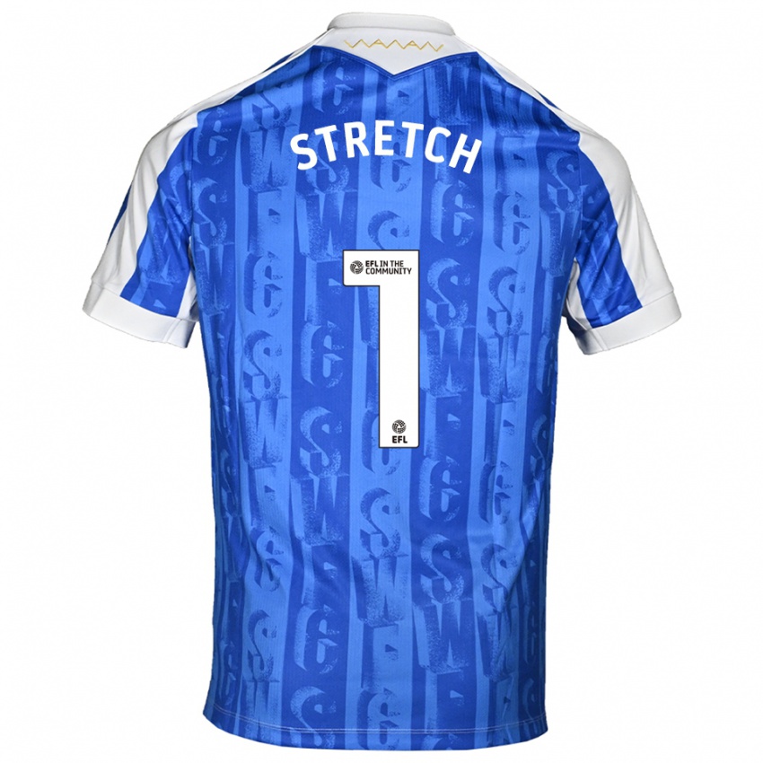 גברים לוגאן סטרץ׳ #1 כחול לבן ג'רזי ביתית 2025/26 חולצה קצרה