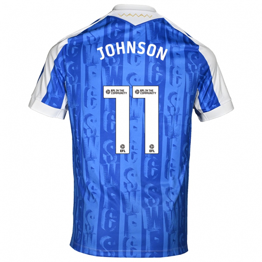 גברים ריס ג'ונסון #11 כחול לבן ג'רזי ביתית 2025/26 חולצה קצרה