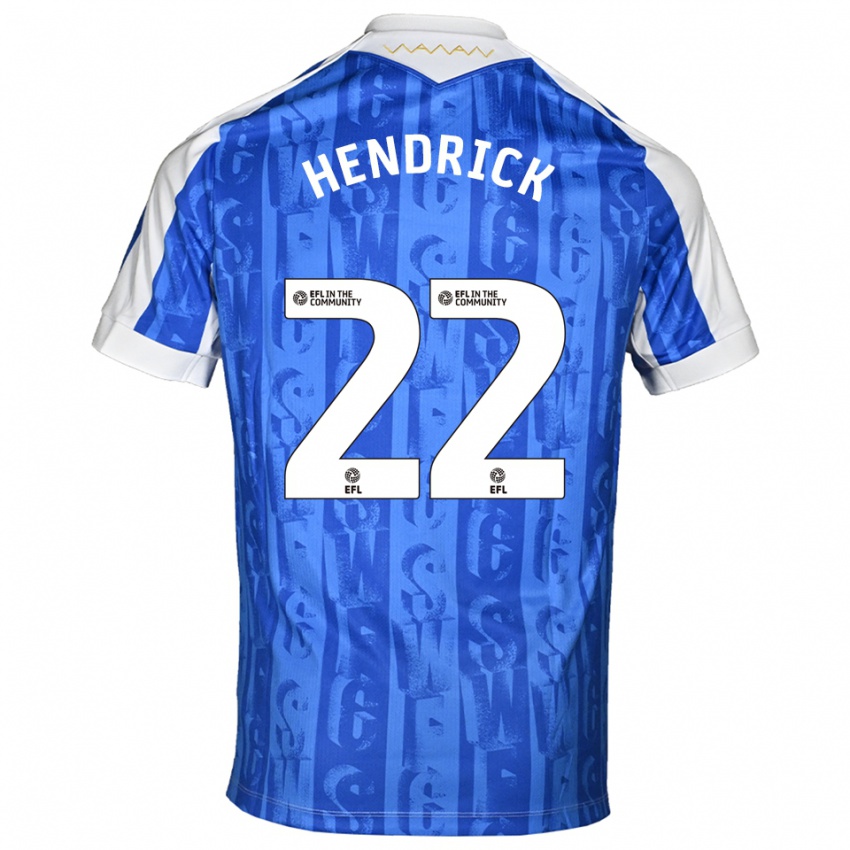 גברים ג'ף הנדריק #22 כחול לבן ג'רזי ביתית 2025/26 חולצה קצרה