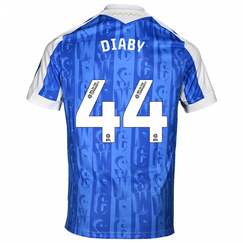 גברים מומו דיאבי #44 כחול לבן ג'רזי ביתית 2025/26 חולצה קצרה