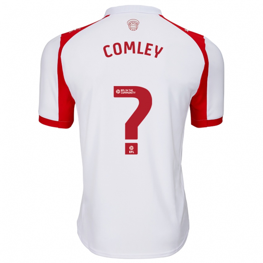 גברים Wyatt Comley #0 לבן אדום ג'רזי ביתית 2025/26 חולצה קצרה