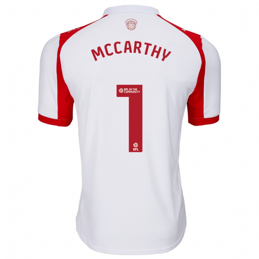 גברים Alex Mccarthy #1 לבן אדום ג'רזי ביתית 2025/26 חולצה קצרה