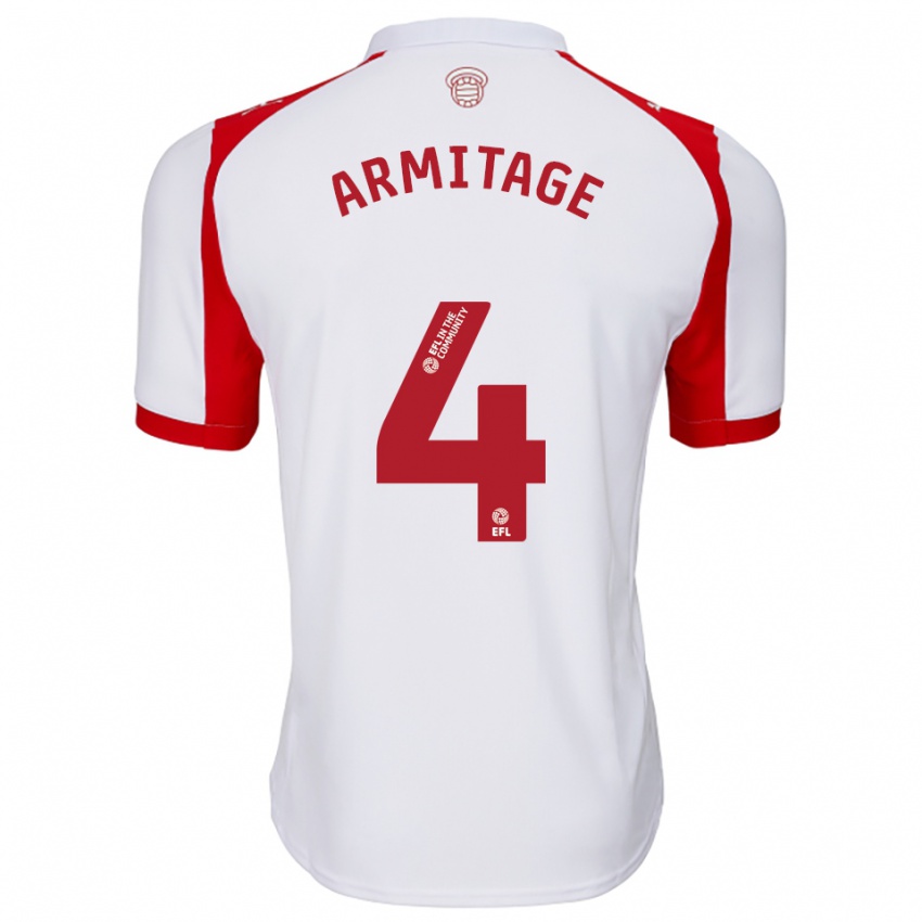 גברים וויל ארמיטאג׳ #4 לבן אדום ג'רזי ביתית 2025/26 חולצה קצרה