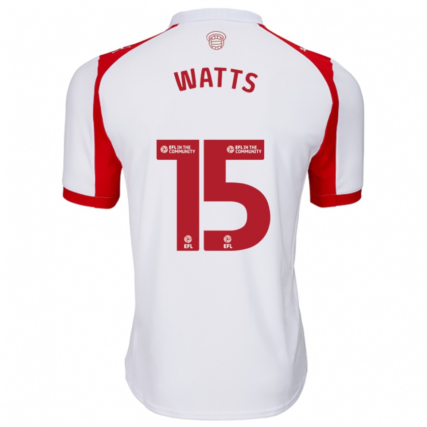 גברים הארי ווטס #15 לבן אדום ג'רזי ביתית 2025/26 חולצה קצרה
