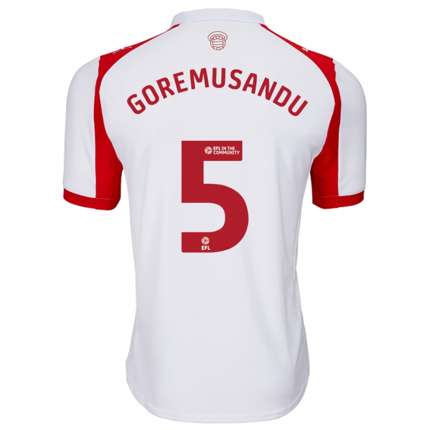 גברים Tino Goremusandu #5 לבן אדום ג'רזי ביתית 2025/26 חולצה קצרה