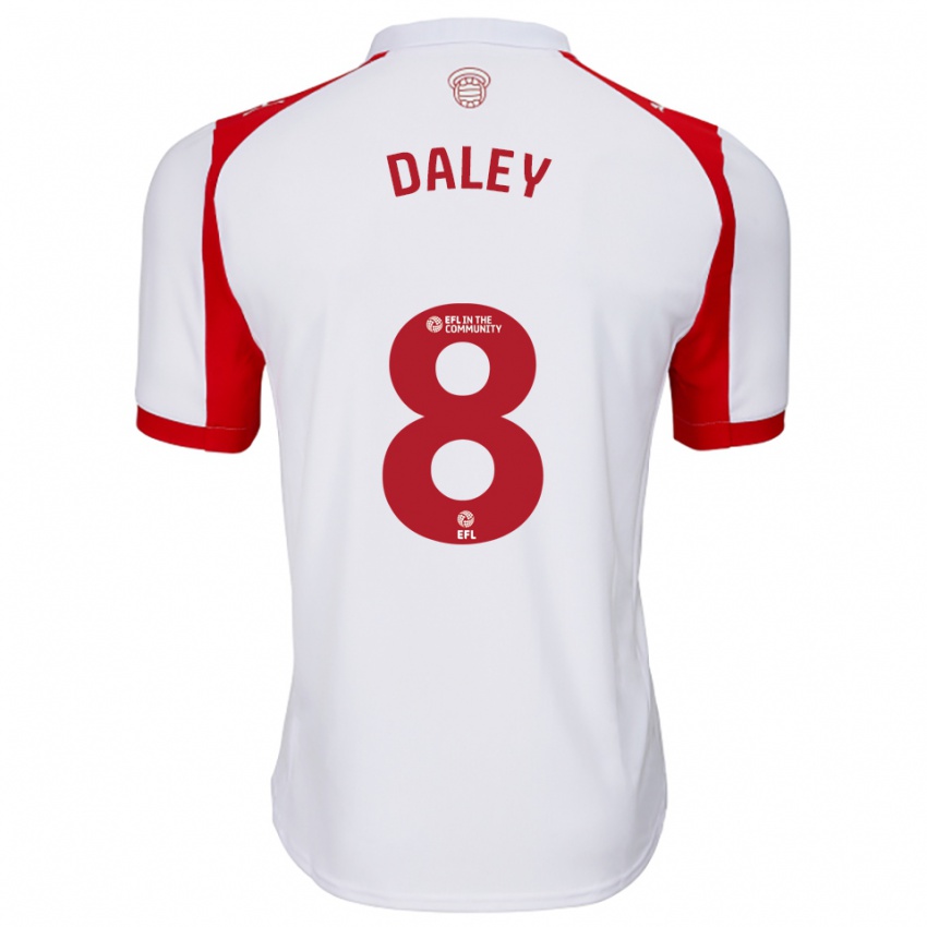 גברים אסטון דיילי #8 לבן אדום ג'רזי ביתית 2025/26 חולצה קצרה