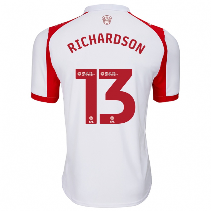 גברים קייל ריצ'רדסון #13 לבן אדום ג'רזי ביתית 2025/26 חולצה קצרה