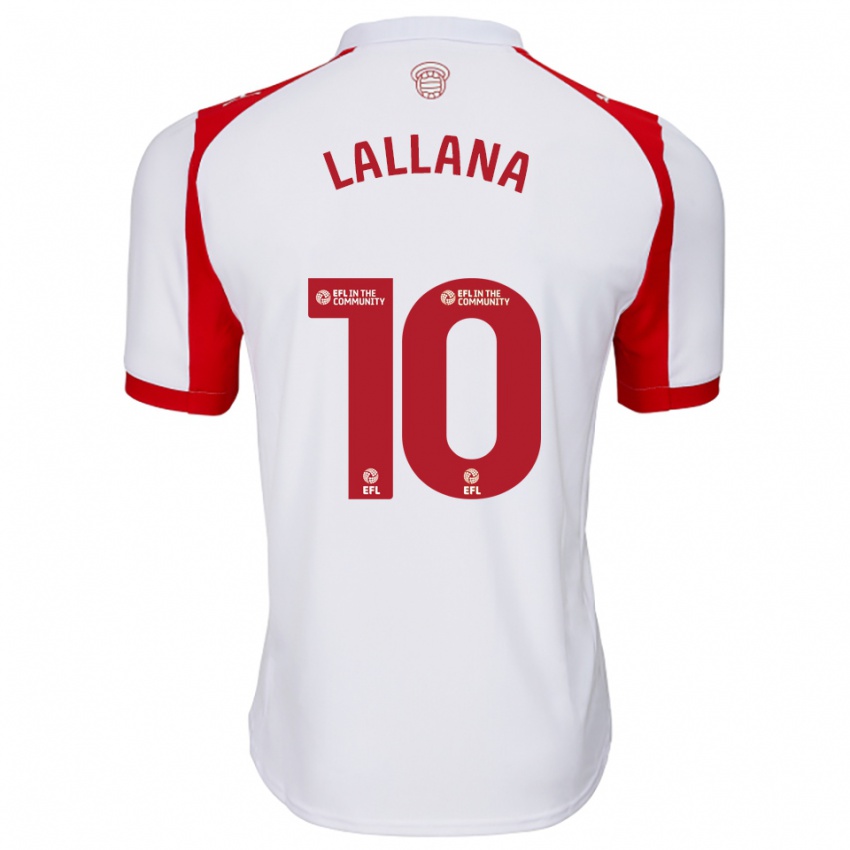גברים אדם ללאנה #10 לבן אדום ג'רזי ביתית 2025/26 חולצה קצרה