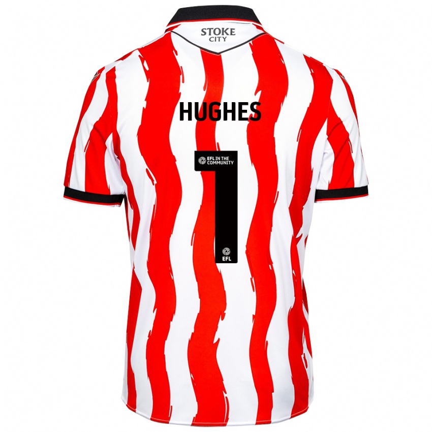 גברים Jonny Hughes #1 לבן אדום ג'רזי ביתית 2025/26 חולצה קצרה