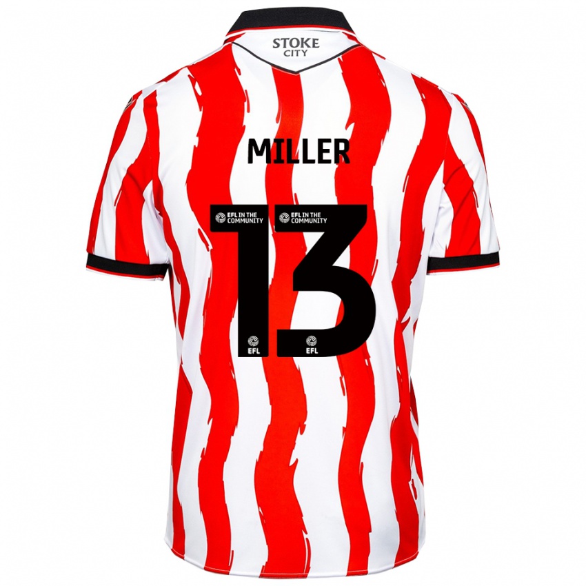 גברים Tom Miller #13 לבן אדום ג'רזי ביתית 2025/26 חולצה קצרה