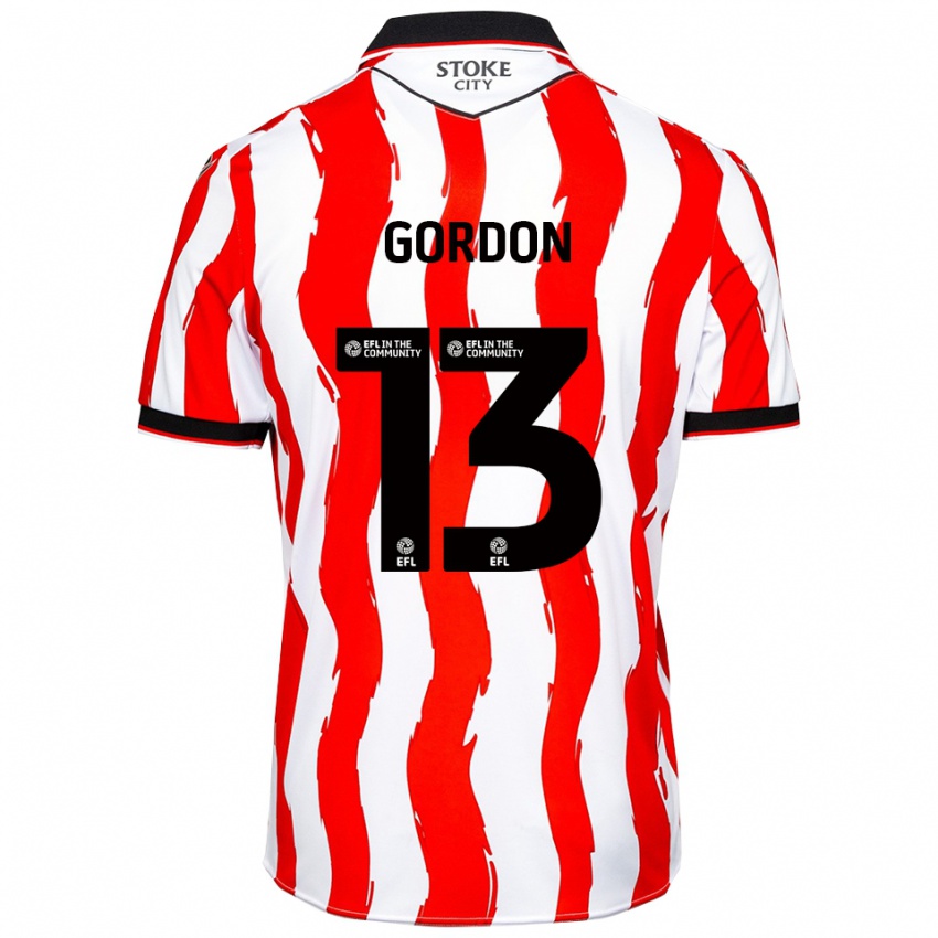 גברים Jonathon Gordon #13 לבן אדום ג'רזי ביתית 2025/26 חולצה קצרה