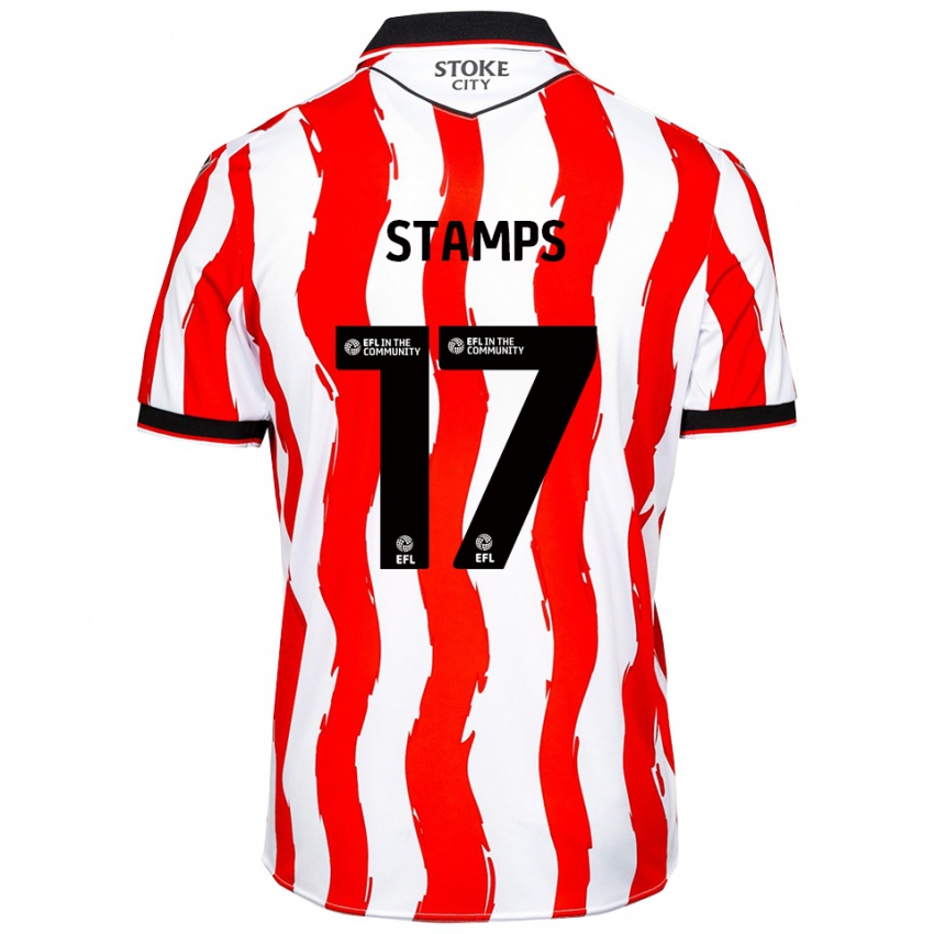 גברים שאנון סטאמפס #17 לבן אדום ג'רזי ביתית 2025/26 חולצה קצרה