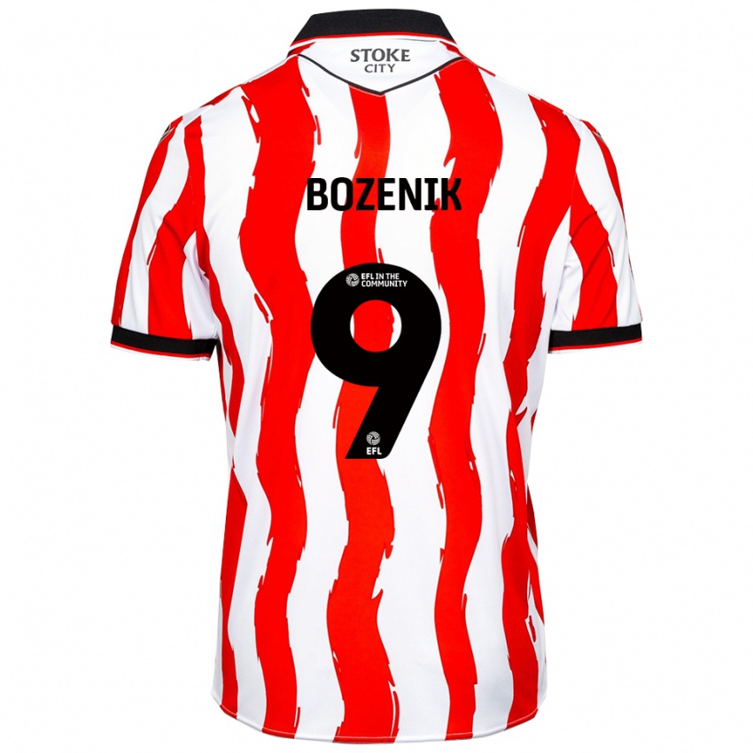 גברים רוברט בוז'ניק #9 לבן אדום ג'רזי ביתית 2025/26 חולצה קצרה
