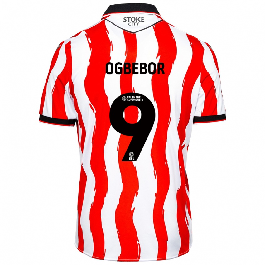 גברים ג׳יידן אוגבבור #9 לבן אדום ג'רזי ביתית 2025/26 חולצה קצרה