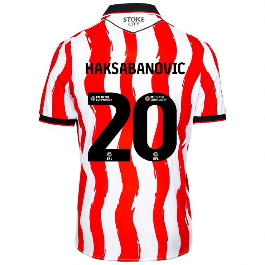 גברים סיאד הקשאבנוביץ' #20 לבן אדום ג'רזי ביתית 2025/26 חולצה קצרה