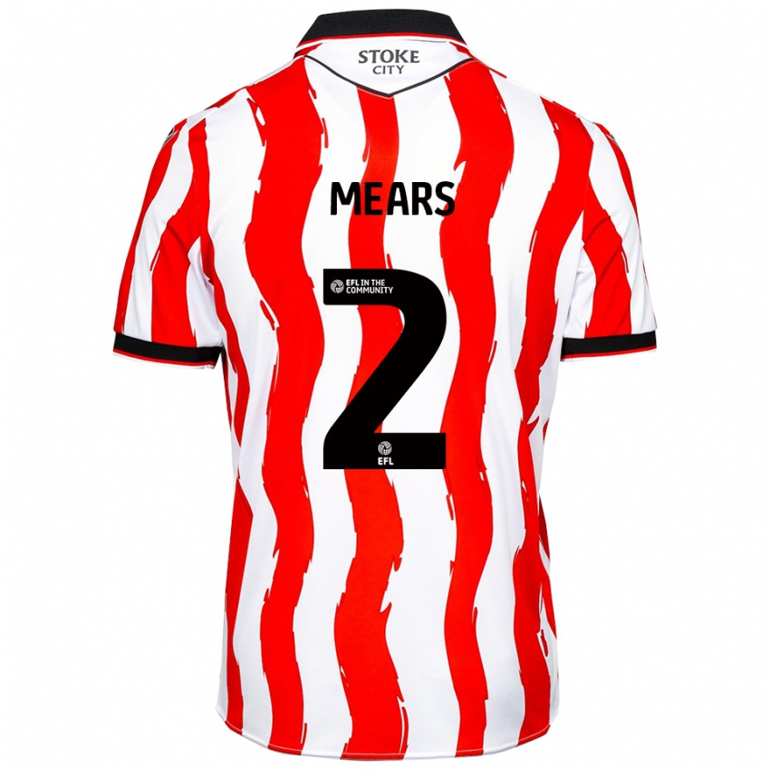 גברים ג׳יידן מירס #2 לבן אדום ג'רזי ביתית 2025/26 חולצה קצרה