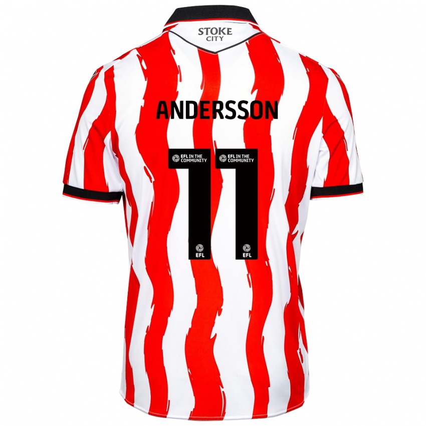 גברים אדווין אנדרסון #11 לבן אדום ג'רזי ביתית 2025/26 חולצה קצרה