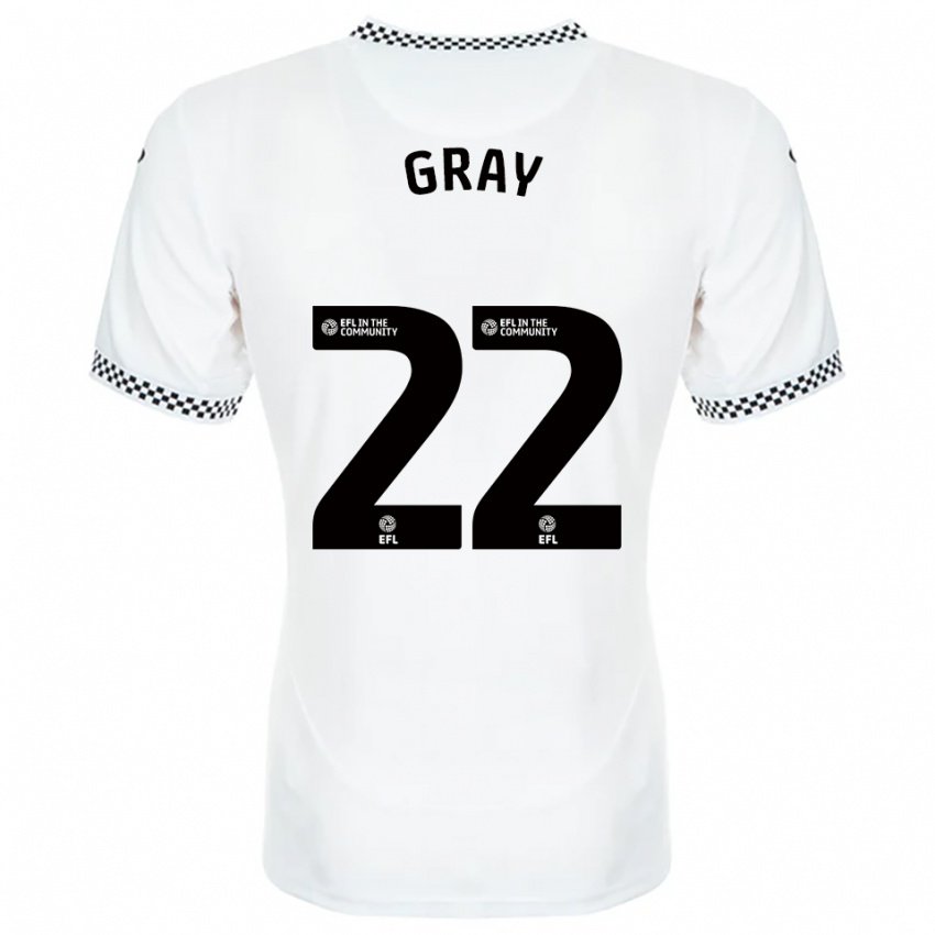 גברים Harvey Gray #22 לבן כתום ג'רזי ביתית 2025/26 חולצה קצרה