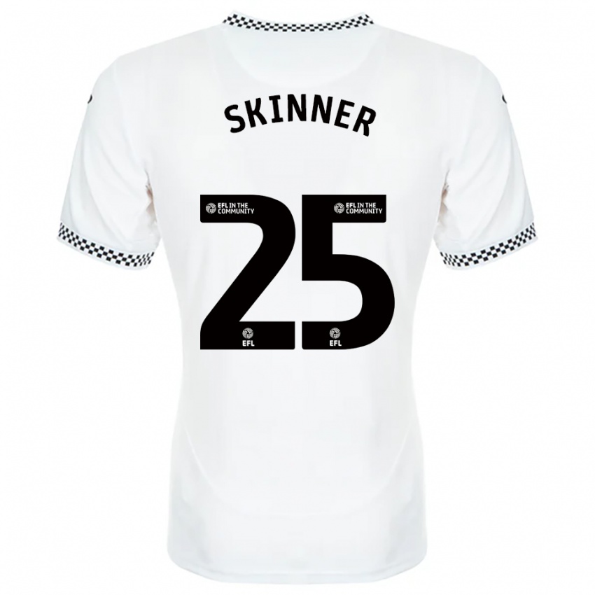 גברים קלייר סקינר #25 לבן כתום ג'רזי ביתית 2025/26 חולצה קצרה