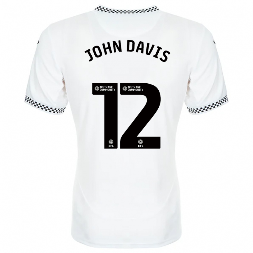 גברים סטייסי ג'ון-דייוויס #12 לבן כתום ג'רזי ביתית 2025/26 חולצה קצרה
