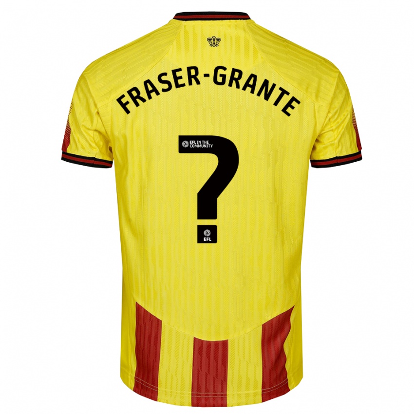 גברים זאק פראזר-גראנטה #0 צהוב אדום ג'רזי ביתית 2025/26 חולצה קצרה