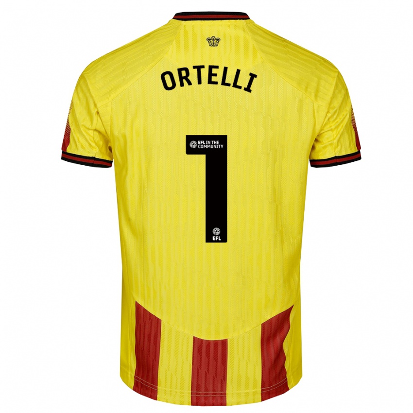 גברים גבריאל אורטלי #1 צהוב אדום ג'רזי ביתית 2025/26 חולצה קצרה