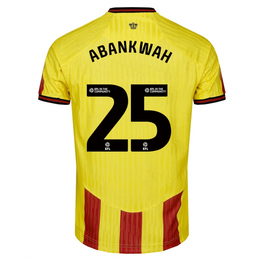 גברים ג'יימס אבנקווה #25 צהוב אדום ג'רזי ביתית 2025/26 חולצה קצרה